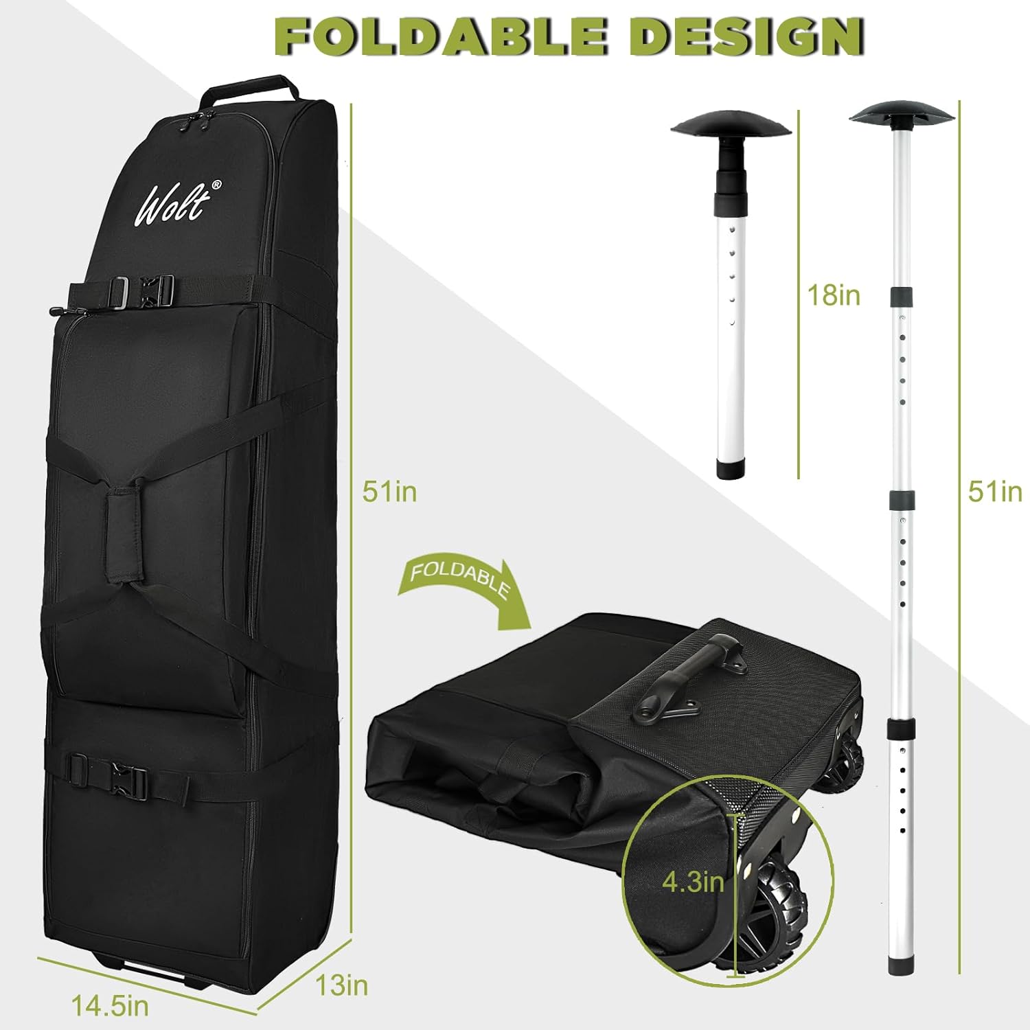 WOLT Golf Journey Bag with Anti-Influence Assist System - Delicate Padded Golf Journey C... - Image 2