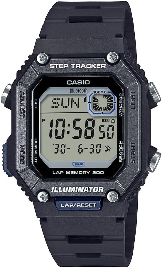 WS-B1000 Sequence | Males's Digital Watch | (Black) | 100M WR | Step Tracker | LED I...