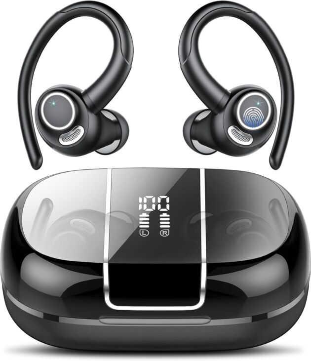 Wi-fi Earbuds Bluetooth 5.3 Headphones Sports activities, 48H Over Ear Buds with ENC Mic...