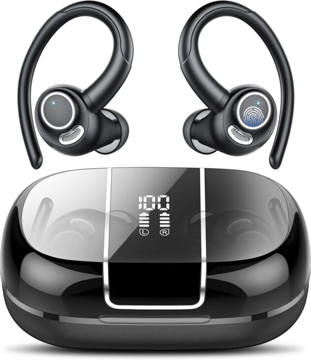 Wi-fi Earbuds Bluetooth 5.3 Headphones Sports activities, 48Hrs Playback Over Ear Buds w...