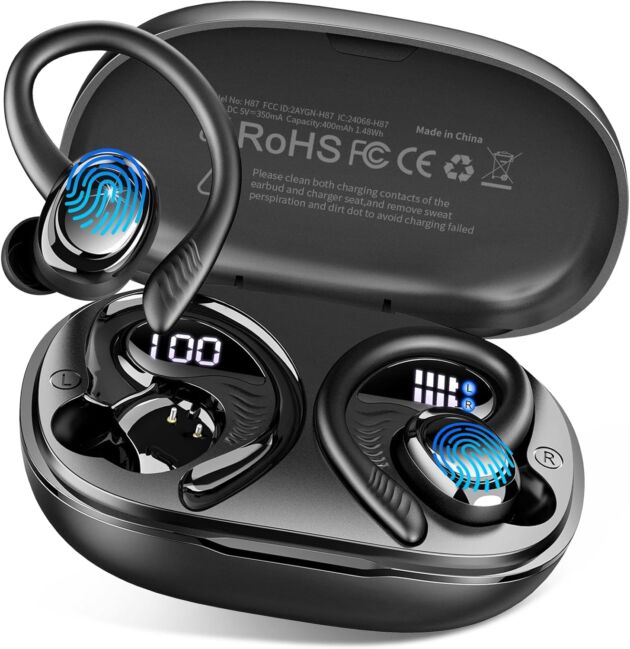Wi-fi Earbuds Bluetooth 5.4 Headphones Sport, 2025 Bluetooth Earbuds with Ear...