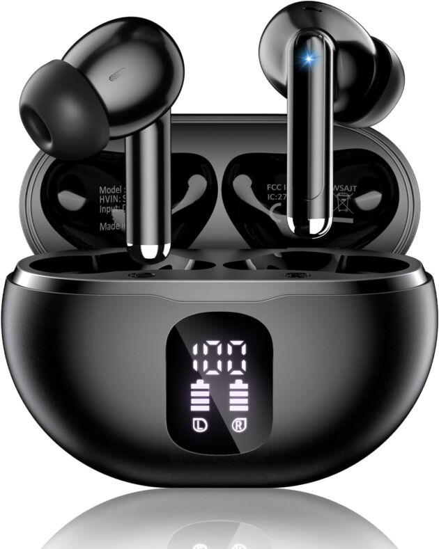 Wi-fi Earbuds, Bluetooth 5.4 Headphones with 50H Playback, Deep Bass Stereo E...