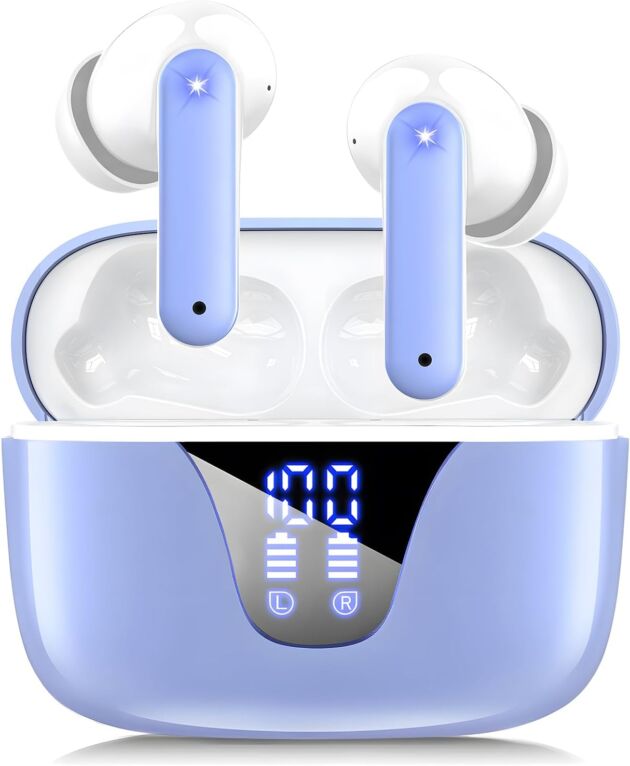 Wi-fi Earbuds Bluetooth Headphones, 50H Playtime Ear Buds with Mic, LED Digit...