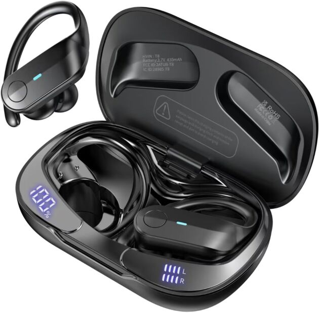 Wi-fi Earbuds Bluetooth Headphones 75Hrs Playtime Sport Earbuds Noise Cancell...