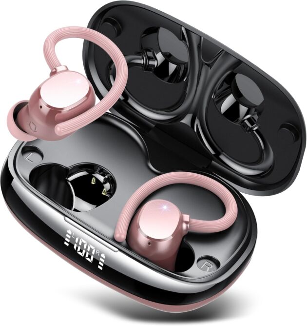 Wi-fi Earbuds, Bluetooth Headphones 80Hrs Deep Bass Playtime with LED Show...