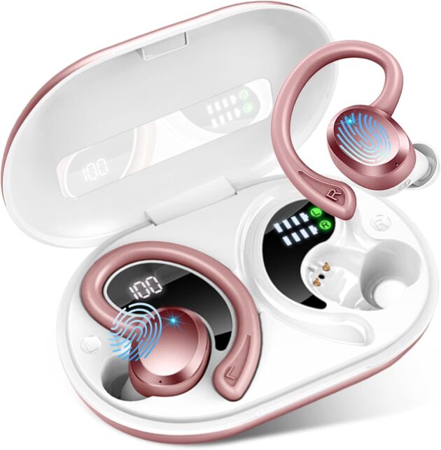 Wi-fi Earbuds Sport, 2025 Bluetooth 5.4 Headphones Bass Hello-Fi Stereo Over Ear...