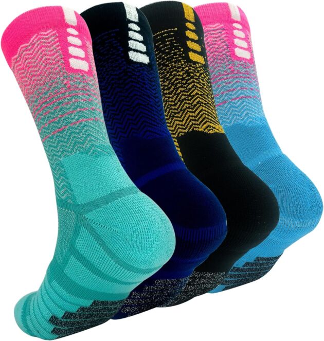 YQHMT Athletic Crew Socks Efficiency Thick Cushioned Sport Basketball Operating T...