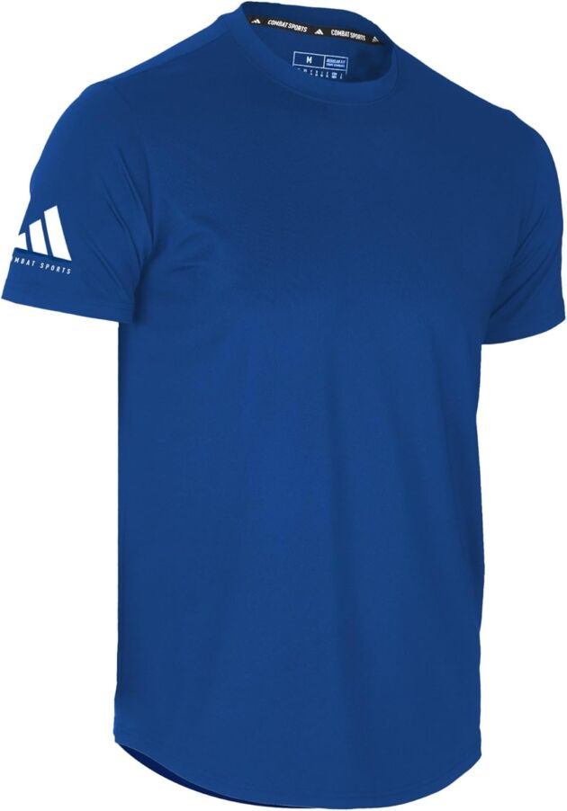 adidas Males's Fight Sports activities Efficiency Polycotton Rounded Hem Shirt
