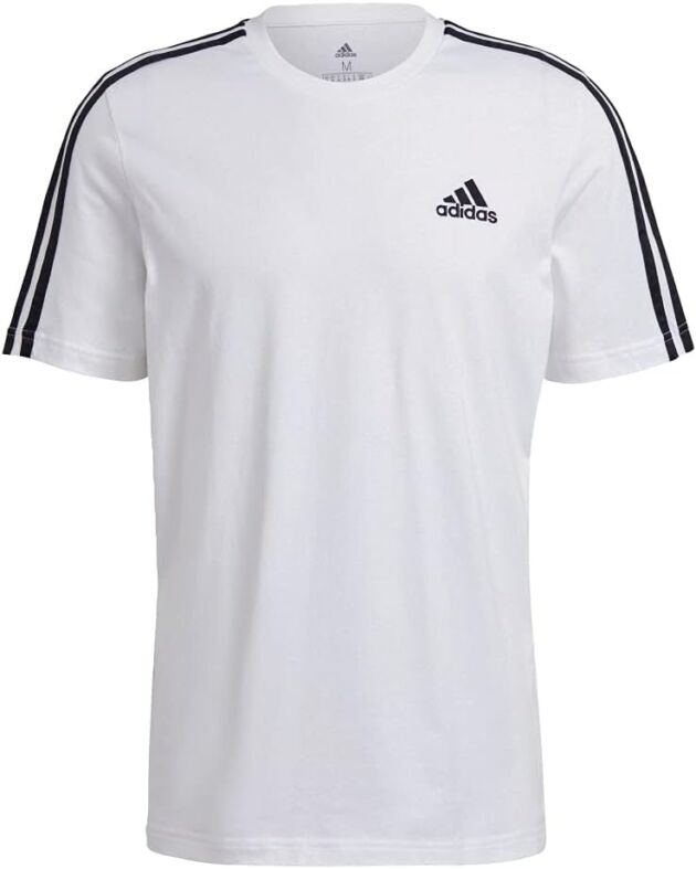 adidas Males's Necessities 3-Stripes Tee