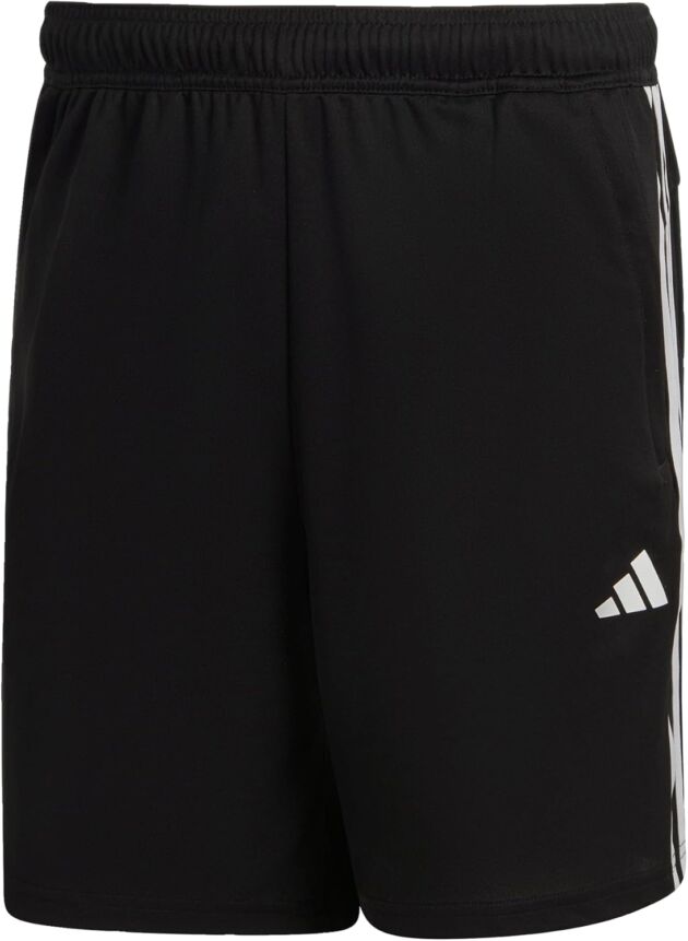 adidas Males's Necessities Pique 3-Stripes Coaching Shorts, Darkish Blue/White/Darkish Bl...