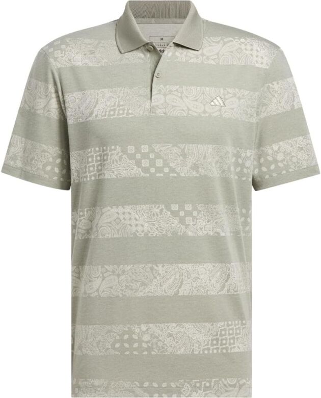 adidas Males's Golf Go-To Stripe Print Polo Shirt