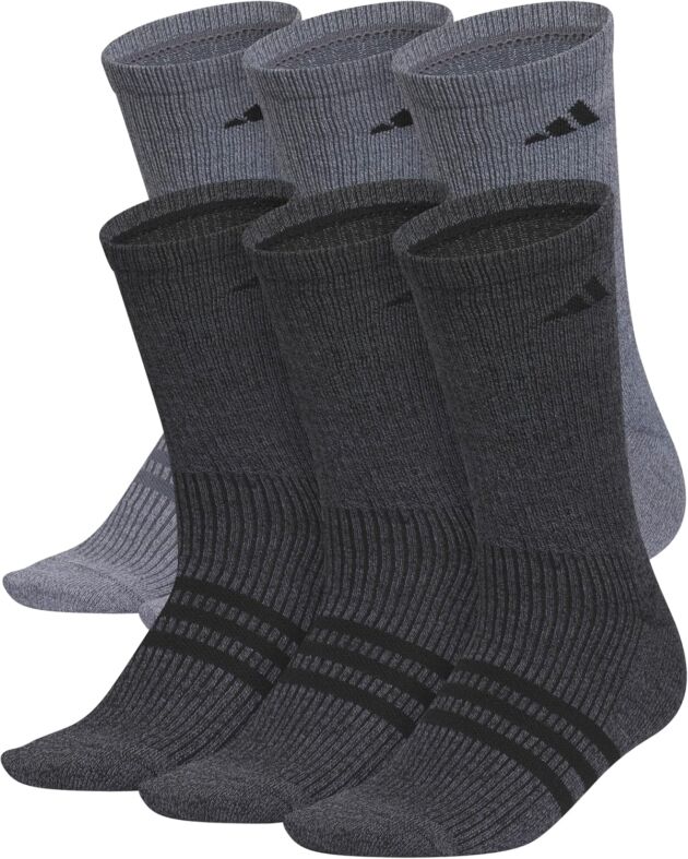 adidas Males's Superlite Crew Socks (6 Pairs) Light-weight & Breathable