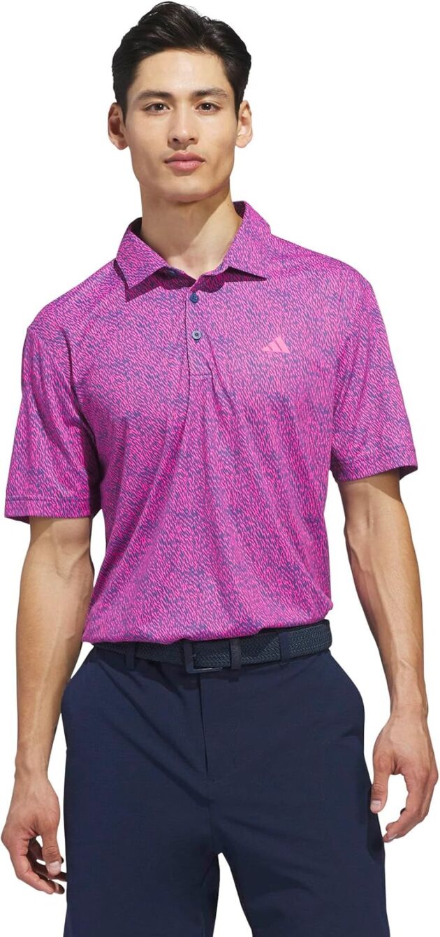 adidas Mens Ultimate365 Feather Print Polo Shirt
