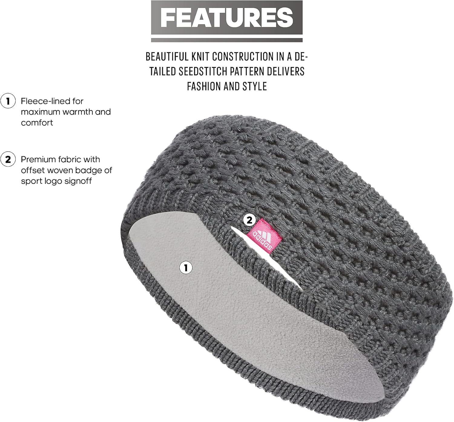 adidas Ladies's Knit Headband – Tender Winter Ear Hotter for Chilly Climate - Image 2